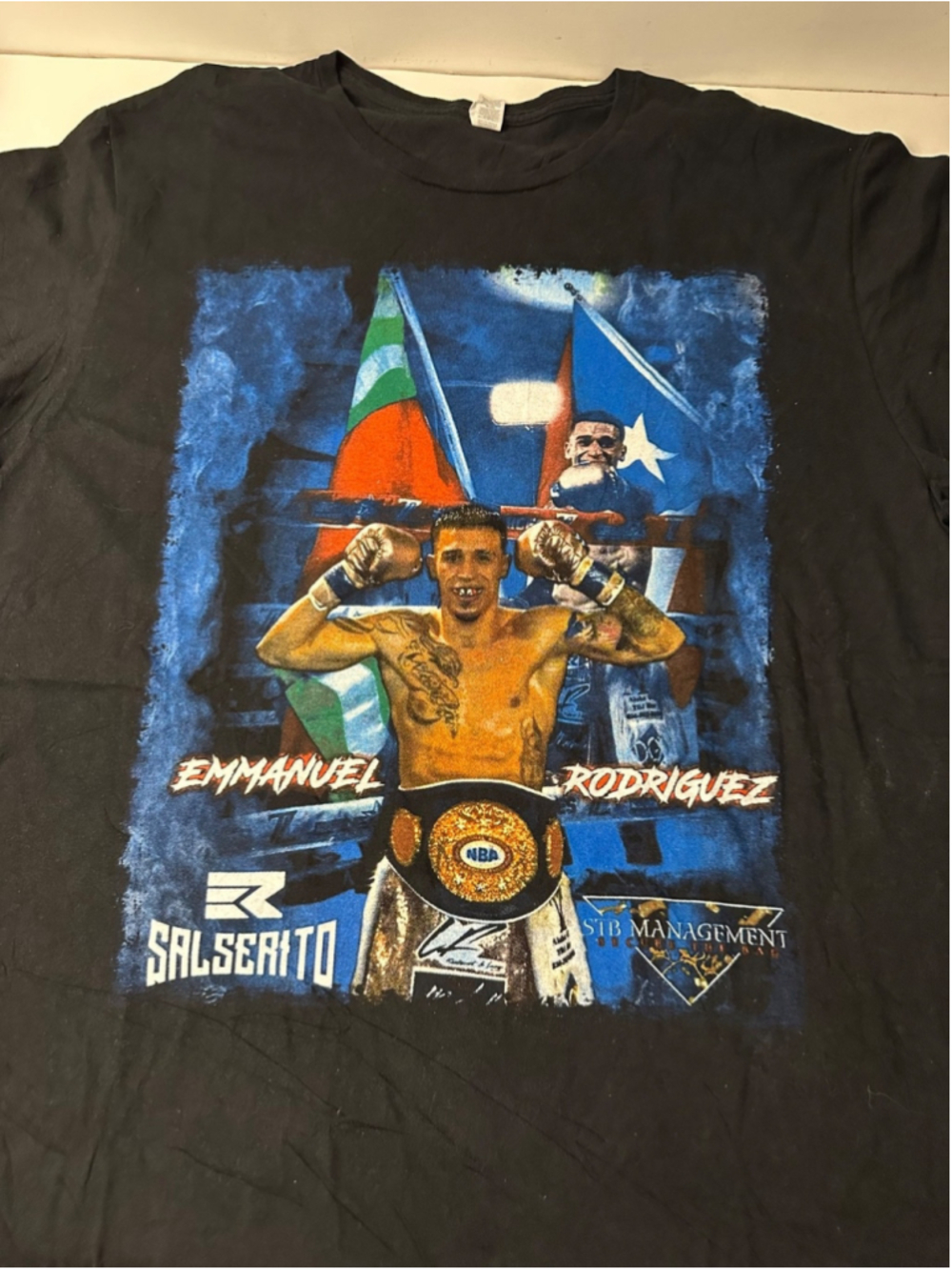 Emmanuel Rodriguez Boxing T Shirt Mens XL Black El Salserito Champion Graphic